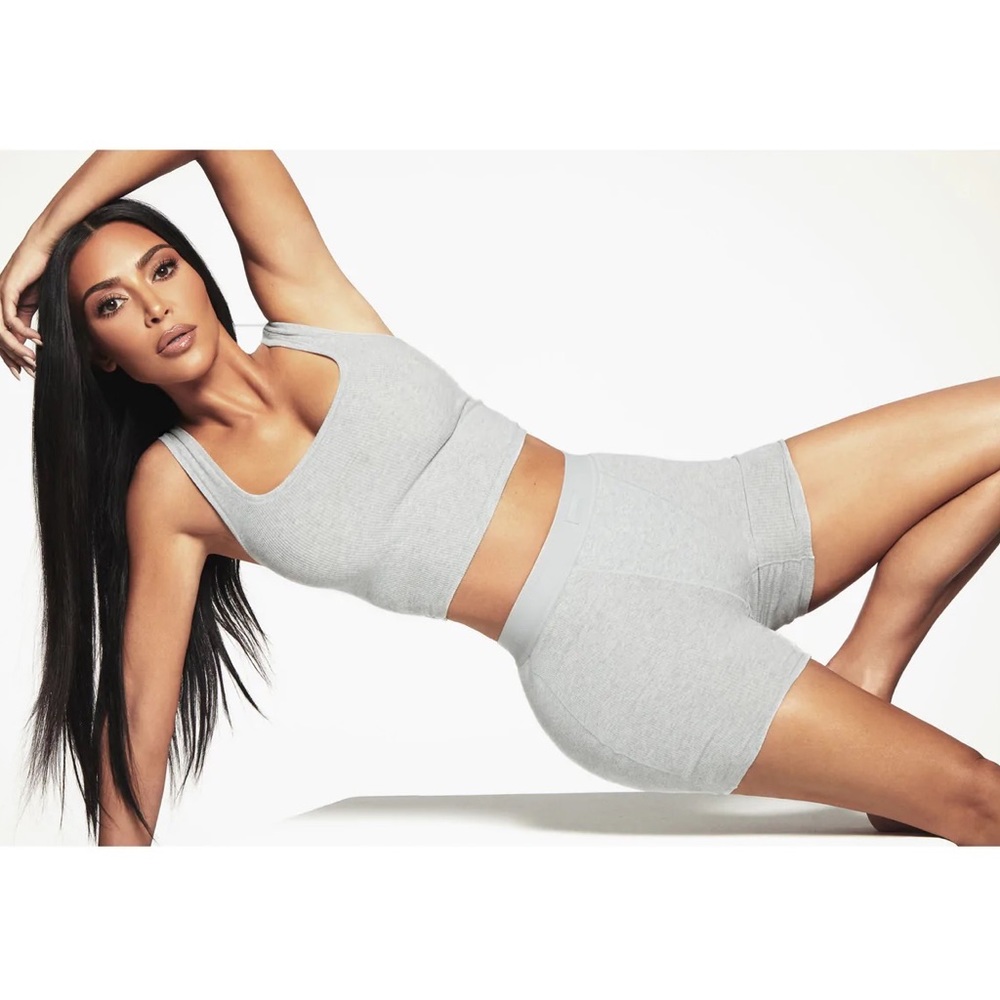 SKIMS 2 pieces- Ribbed Cotten - Boxer and Tank set